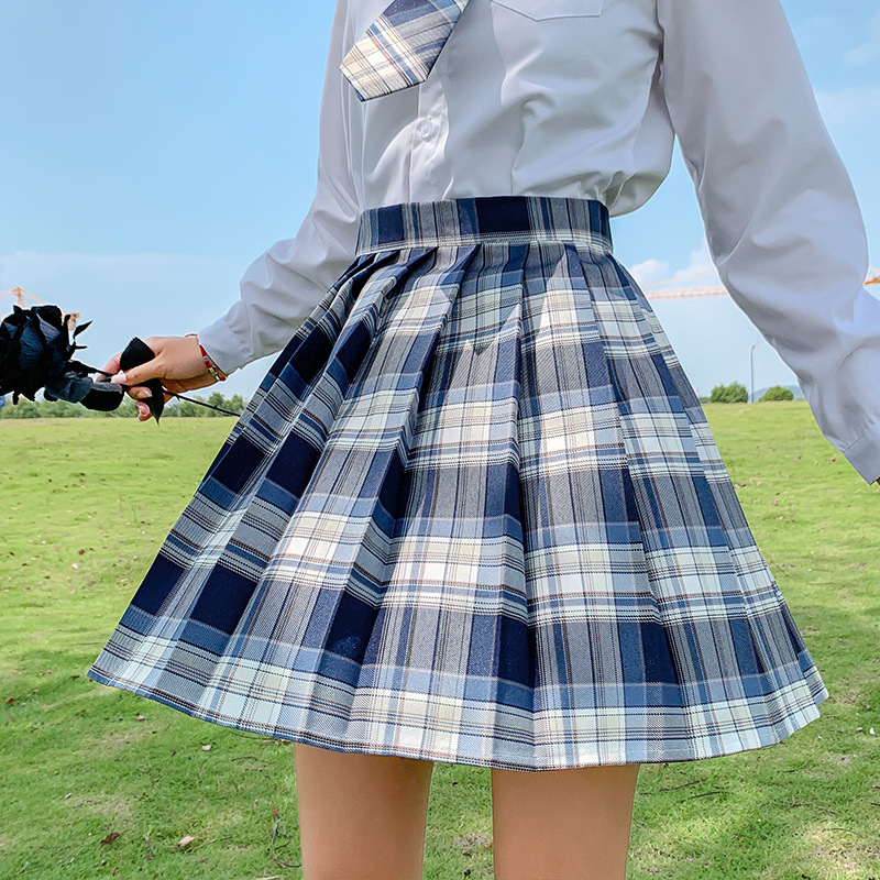 JK格子裙日系裙正版套装高腰原创学院风百褶裙学生制服裙校服裙女