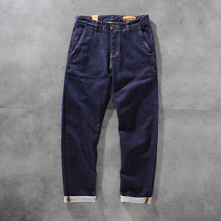 D. STRANIK autumn/winter American heavy texture blue dyed men's jeans young men's trousers DS1275 21