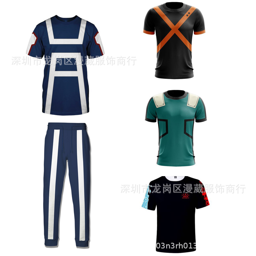 我的英雄学院短袖T恤 绿谷出久欧尔麦特周边动漫 3D印花短袖男女