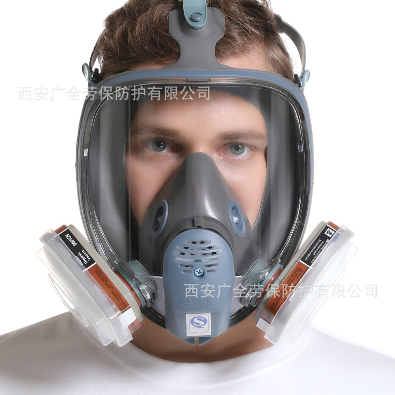 双箭龙600大视野防毒面具 喷漆化工农药装修打磨异味防尘毒全面罩