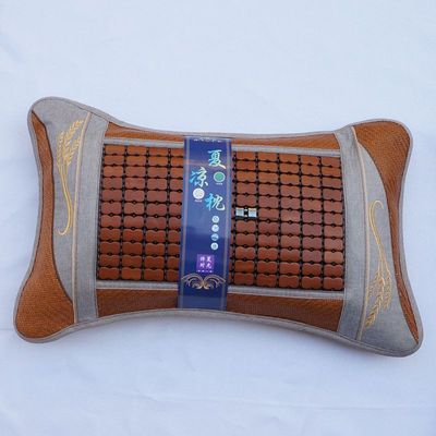 夏天凉席枕头 大号绣花磁疗麻将枕头 茶叶保健颈椎枕头竹枕头批发|ms