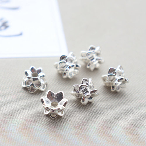 Casting copper color-retaining central hole lotus pattern flower holder separator beads DIY ancient-style hair accessory hairpin main material Hanfu jewelry