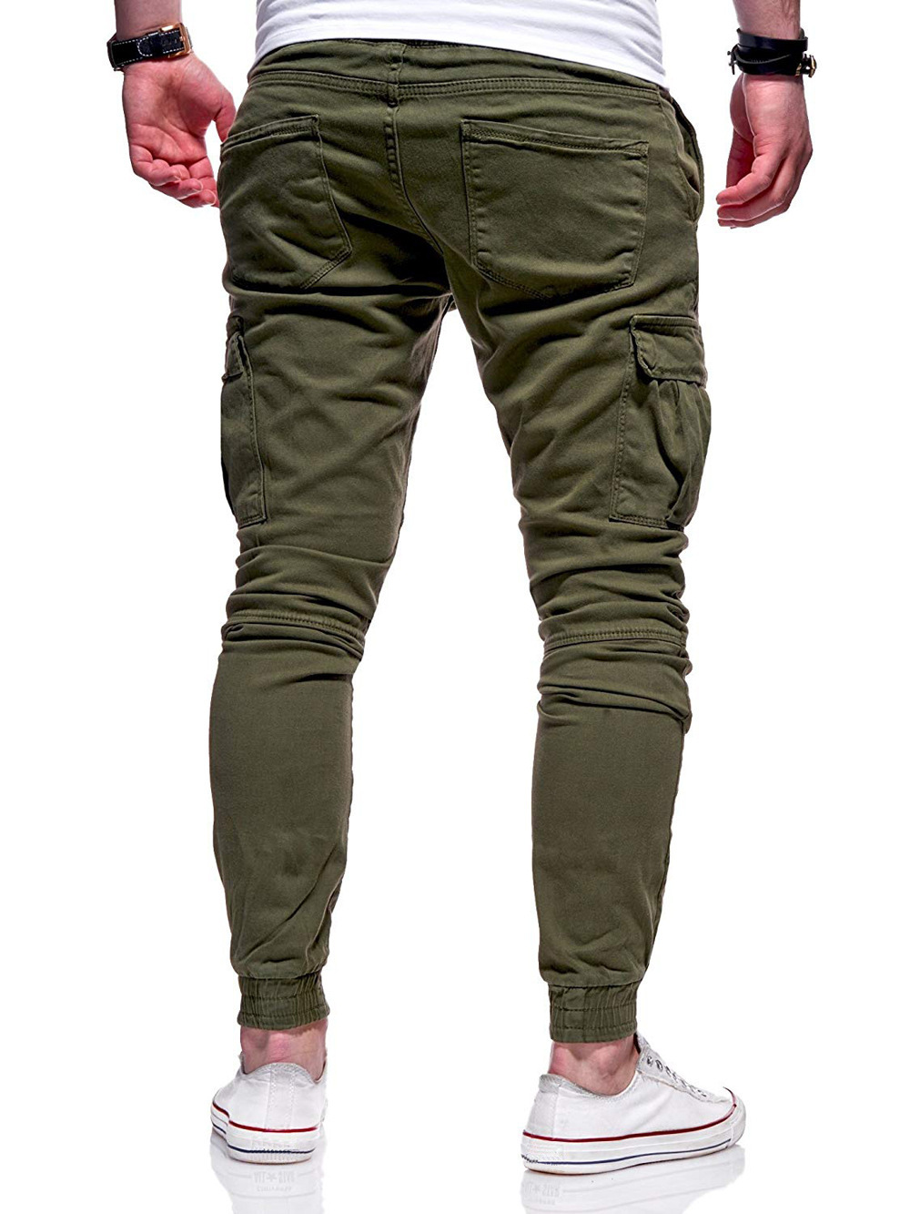 Men's New Casual Pants Youth Fashion Trend Solid Color Lace up Men's Sports Large Workwear Pants K89_voghion.com