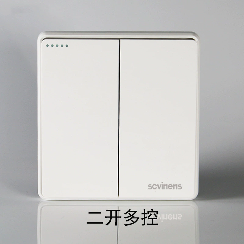 Household concealed one-open dual control five-hole socket panel wholesale 86 type single-open dual-connector wall switch