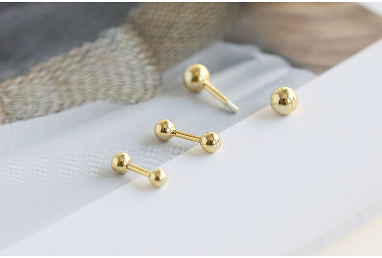 Simple Style Geometric Solid Color Silver Plating Ear Studs 1 Piece display picture 3