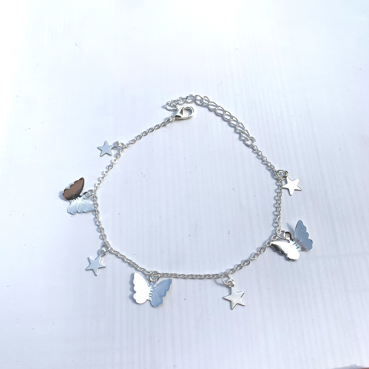 Butterfly pentagram silver 2