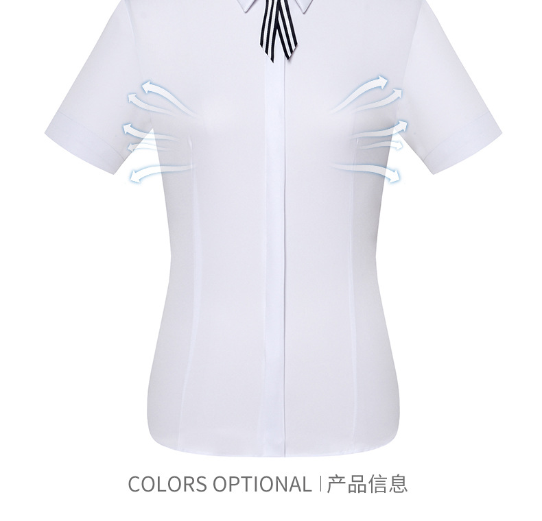 衬衫女新款2020年设计感小众职业装短袖衬衣工作服工装正装上衣寸详情图7