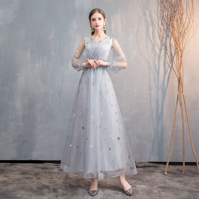 sachin and babi light blue dress Evening dresses prom dress Robes de soirée evening gowns Bridesmaid Dress  grey long wedding dress