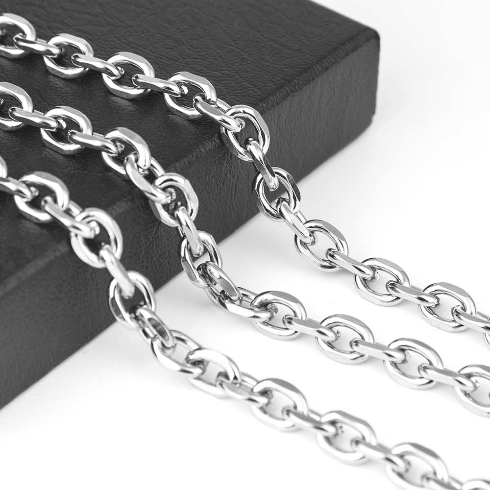 Stainless Steel Chain Necklace For Men And Women Interlocking Ring_voghion.com
