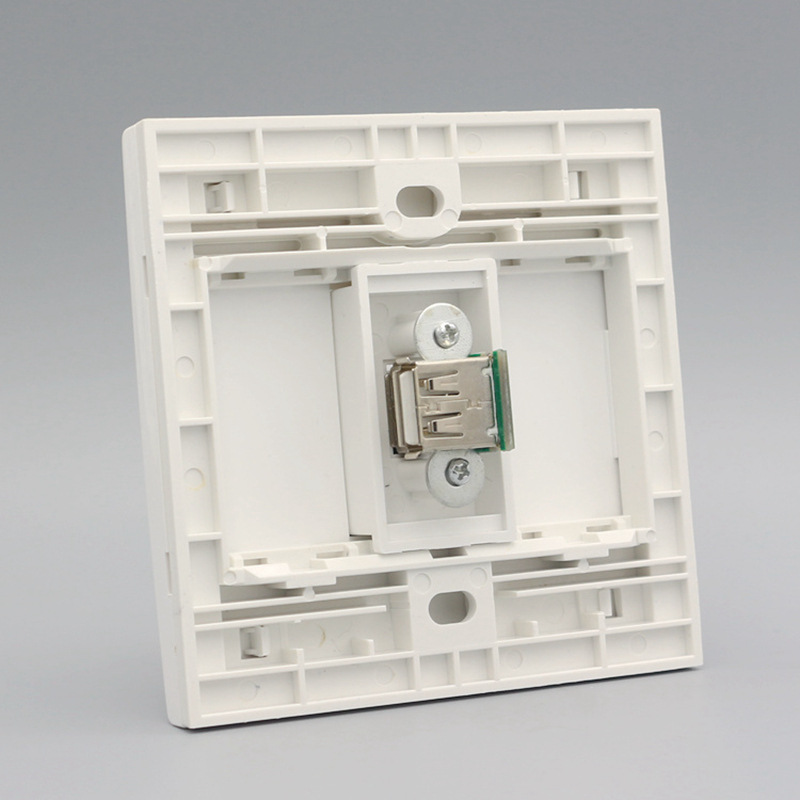 USB弯头面板 86型单口母对母90度直插式一位直角对接数据延长插座