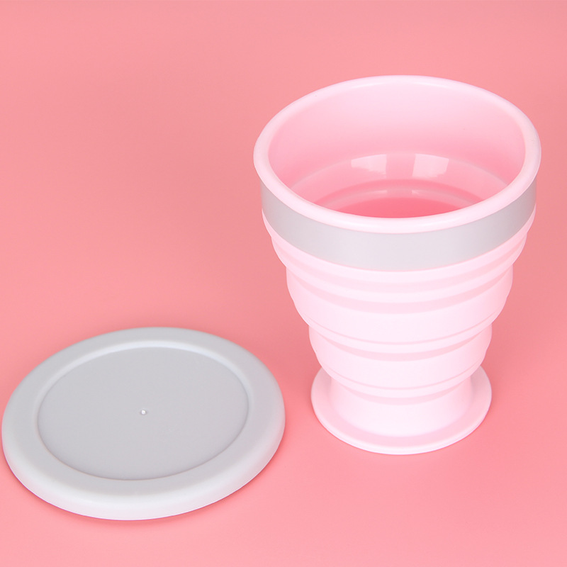 厂家直销便携450ML硅胶折叠杯旅行杯嗽口水杯户外运动伸缩水杯|ru