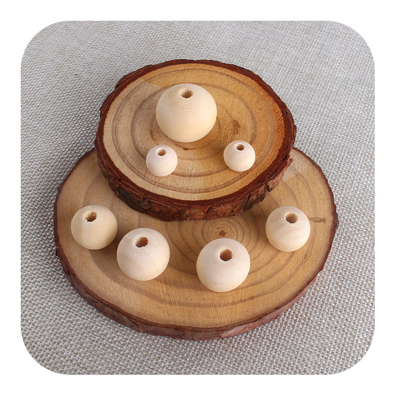 10 ~ 20mm color madera Hemu granos redondos molar juguete teether pulsera pezón cadena collar DIY accesorios de la joyería