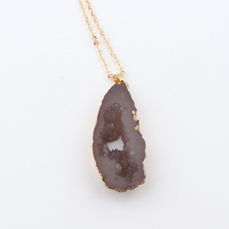 Jewelry Hollow Resin Necklace New Exaggerated Imitation Natural Stone Pendant Necklace display picture 1