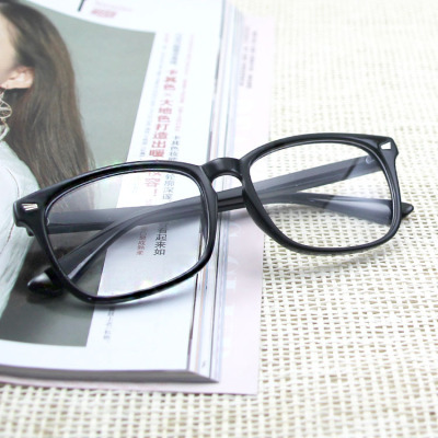 Amazon Best Sellers Blue light glasses Black box myopia Spectacle frame transparent Pingguang face without makeup glasses