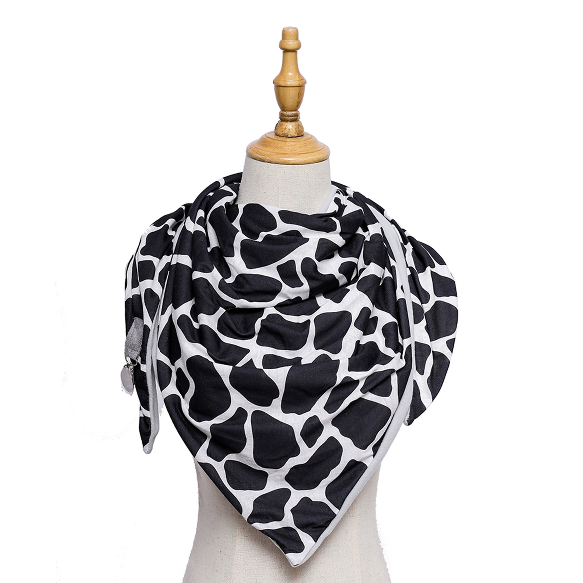 Шарф из акрила 150×75 см, легкая модная накидка, черный в клетку "houndstooth"