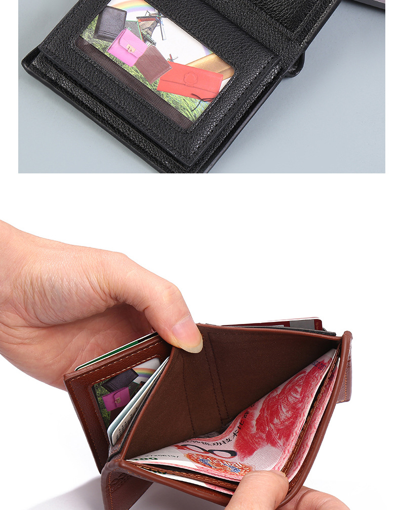 Simple Style Style Men's Short Leather Wallet Wallet Men Cross-border Wallet Zipper Leisure Multi-card Position Dollar Clip