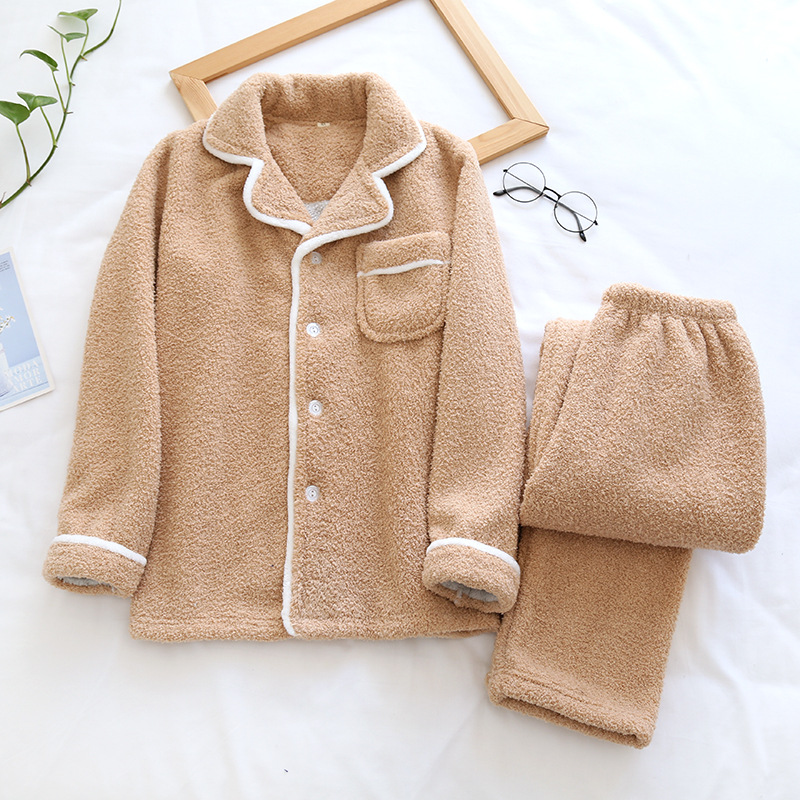 LYZ男カーキ-ラムウールパジャマカバー