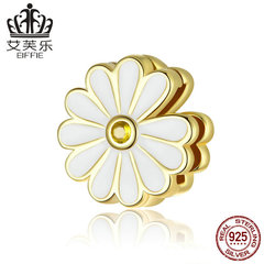 艾芙樂原創新品小雛菊花純銀s925串珠手鍊 植物鋯石手錶鏈飾配件