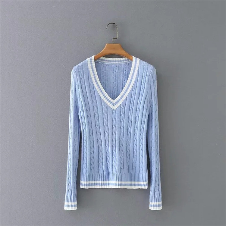 V-neck long-sleeved shirt   NSLD17469