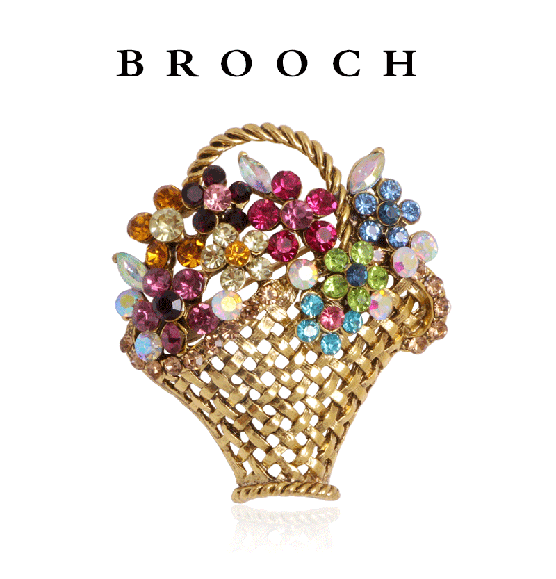 Inlay Craft Pin Flower Alloy Inlay Rhinestones Women's Brooches