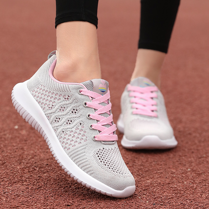 潮流韓版休閑新款密網飛織情侶镂空女士潮流運動鞋