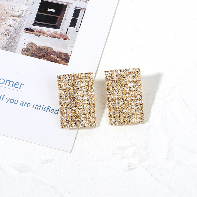 7g Weight Earrings Classification Housewarming, Anniversary, Business, Wedding, Travel, Birthday, Festival Occasion Geometric Pattern Women'S Gender Fashion Style Hot-selling Love-shaped Rhinestone Fashion Simple Geometric Earrings For Women Wholesale Nihaojewelry 8