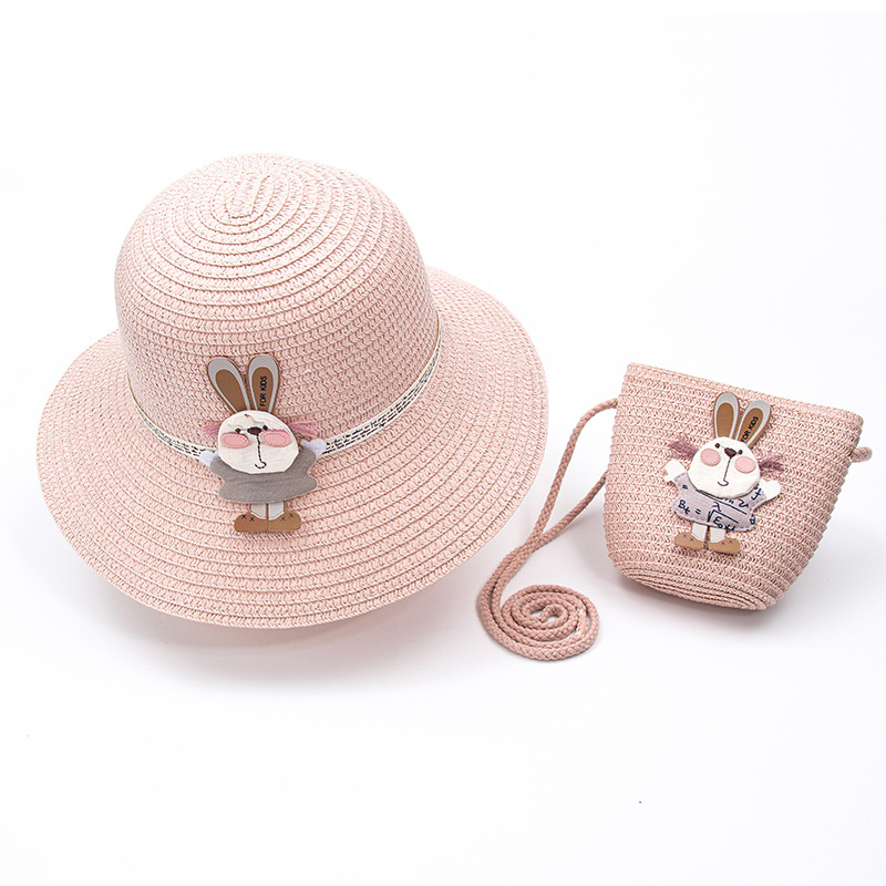 New Straw Hat Shoulder Bag Set Nihaojewelry Wholesale Small Fresh Children Cute Hat Bag Summer Girl Travel Match display picture 10