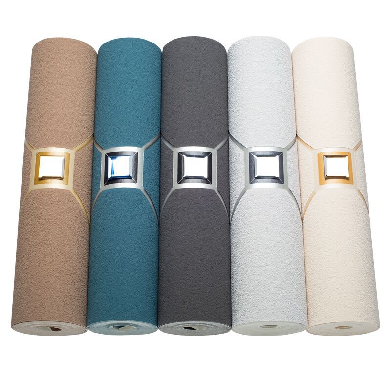 2020 New Deer Skin Velvet Wallpaper TV Background Wall Living Room Simple Diamond shaped Atmospheric Wallpaper Soft Pack