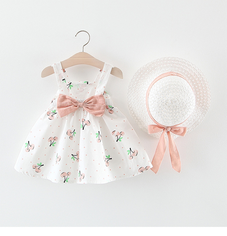 Children shirt Dresses Type Cotton Fabric Type Cute Cherry Cotton Girls Dresses