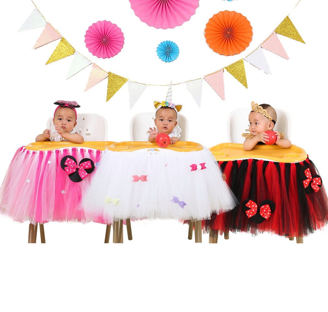 Детский мультипликационный обеденный стул Стол Юбка кружевное место за местопоставленное место для вечеринки для вечеринки банкет столовой