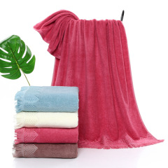 Factory Wholesale Bamboo Fiber Fringe Bath Towels Home Thick Soft Shower Towels Supermarket Labor Protection Gift Gift Box Wholesale