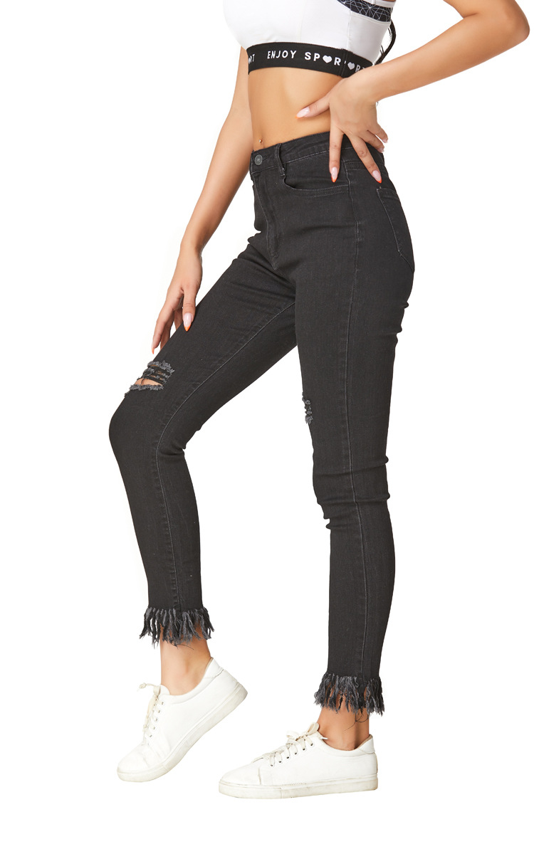 slim high waist black jeans NSSY9860