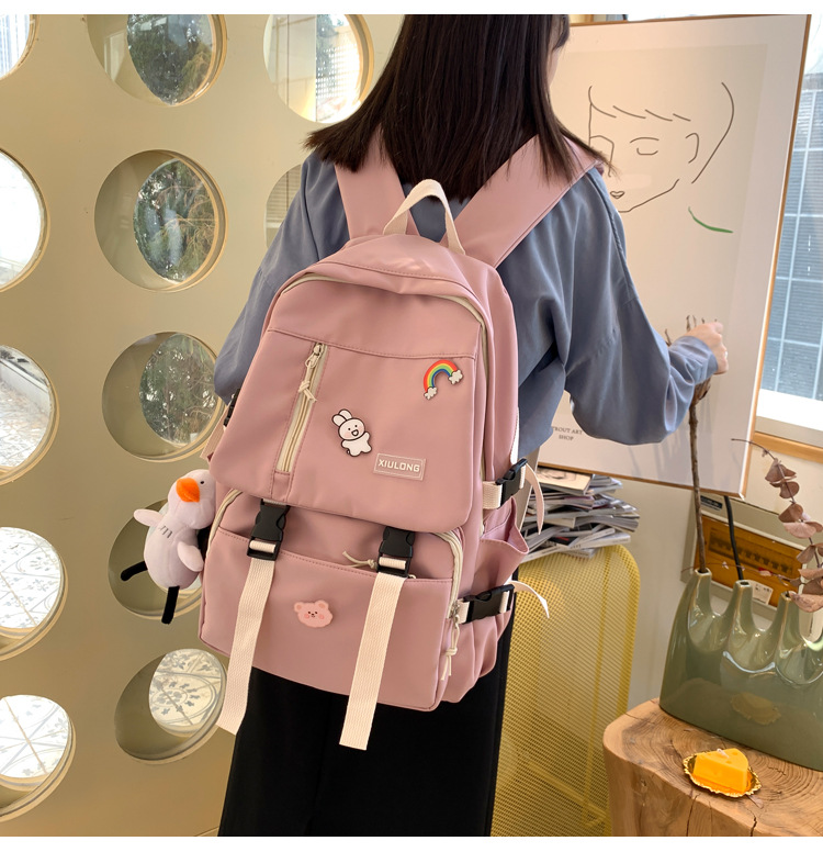 New Korean Contrast Color Large Capacity Backpack Wholesale Nihaojewelry display picture 18