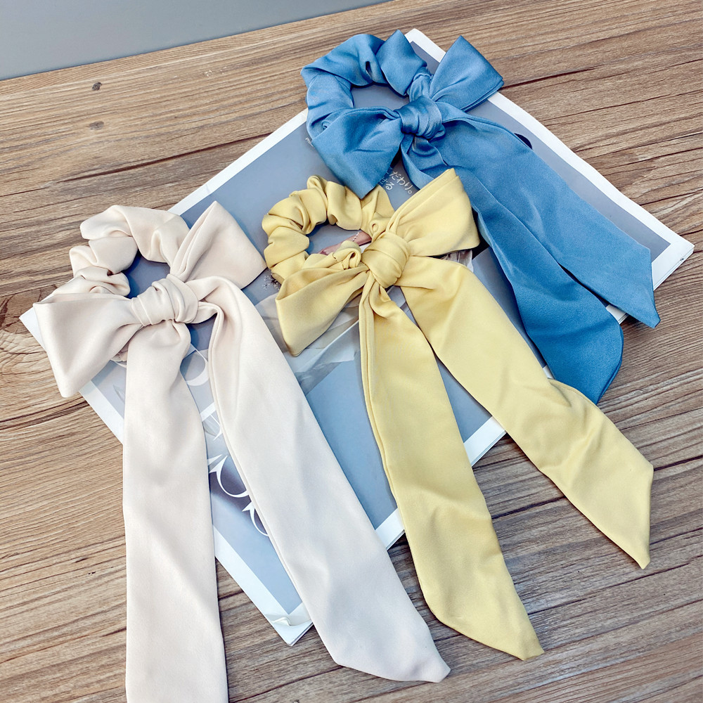 Bow Knot Long Ribbon Hair Scrunchies display picture 15