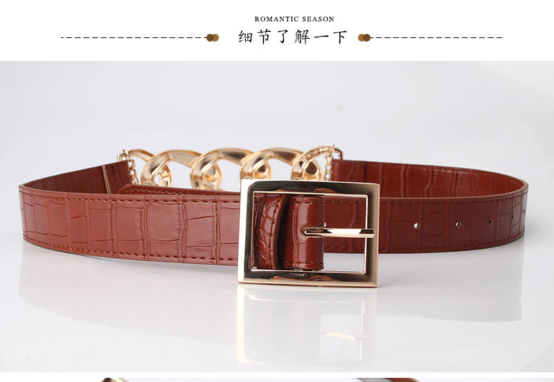 Fashion Street Shooting Metal Chain Link Stitching  Belt display picture 6