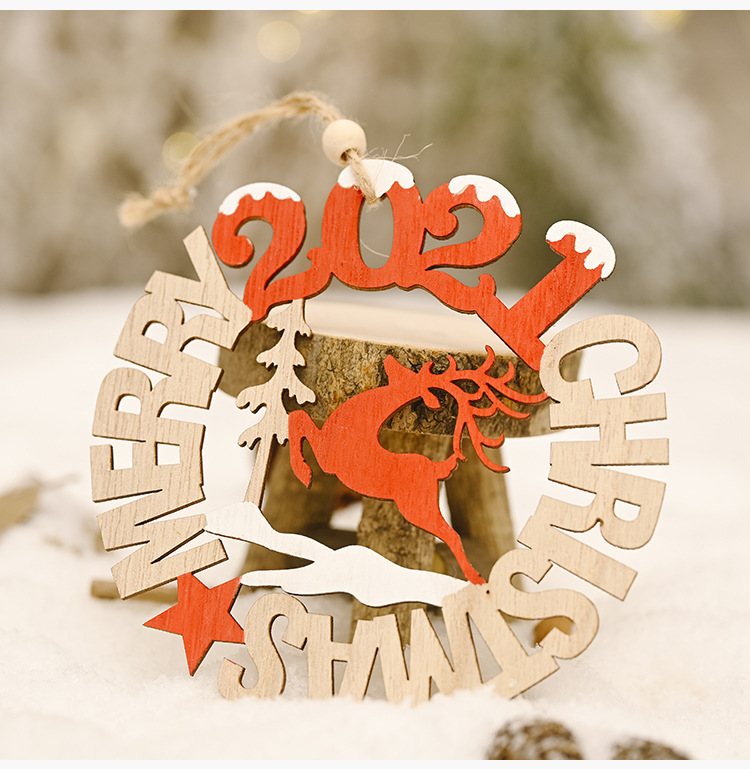 Christmas Decoration Letter Card Wooden Pendant display picture 6