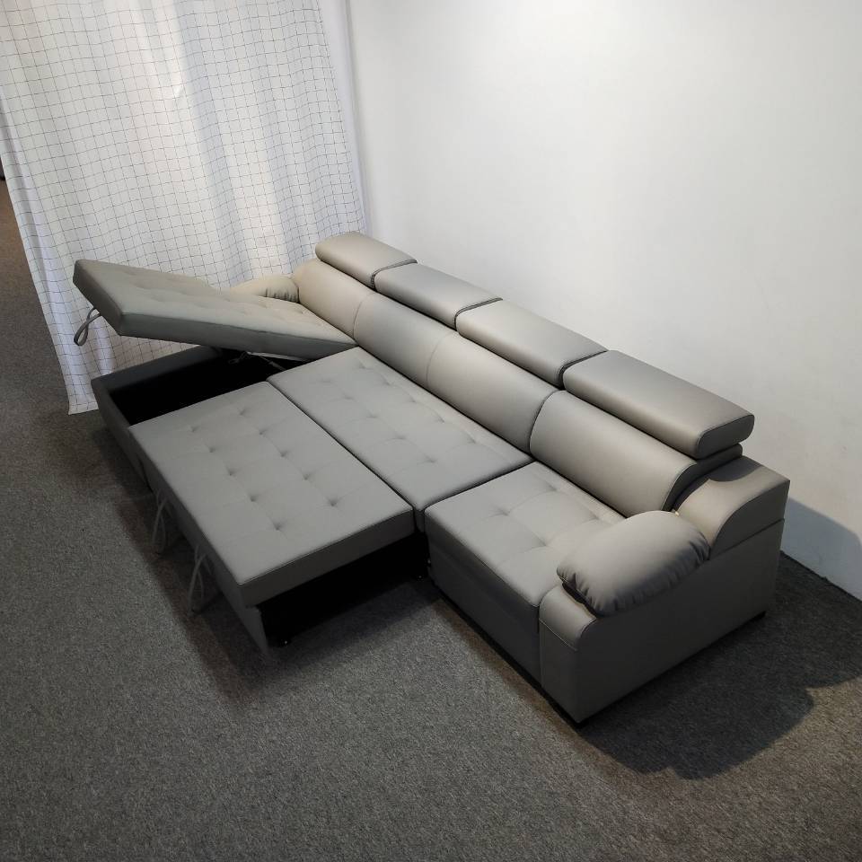 Art de cuero plegable de doble uso sofá cama de alta calidad sofá de esquina de almacenamiento tipo pequeño sofá cama multifuncional combinación