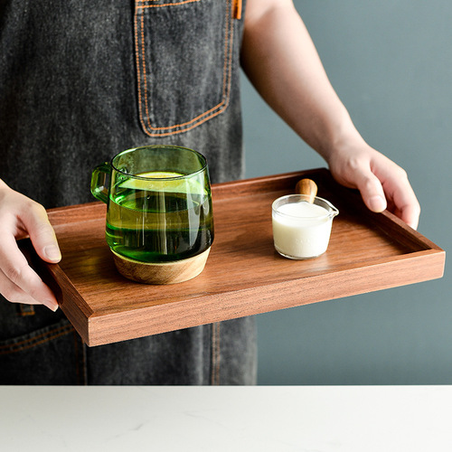Wooden pallet wooden rectangular walnut solid wood hotel dinner plate tea tray baked pizza steak square plate
