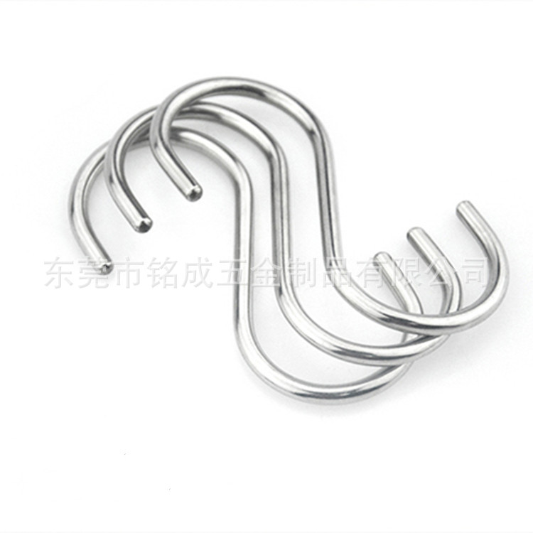 En stock venta cocina de acero inoxidable en forma de S gancho de pared Puerta de armario gancho pequeño mediano y grande de metal sin clavos S gancho