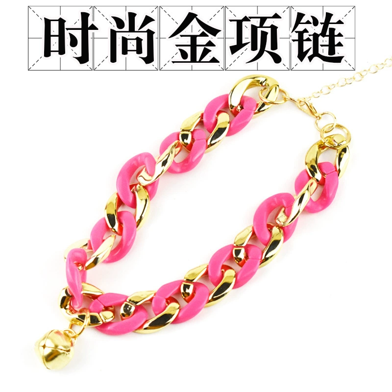 Ожерелье Fadou Собака Золотая Цепь Pet Мода Ожерелье Pet Белл Воротник