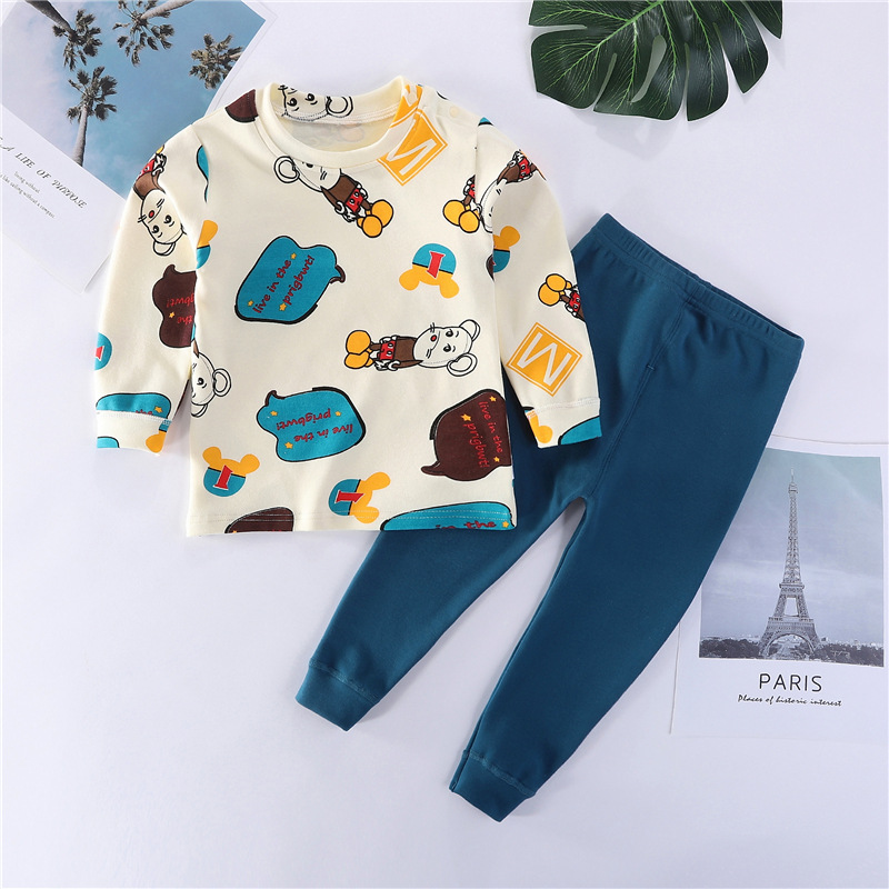 new pattern spring and autumn Young children Elastic force pure cotton Home service package men and women baby pajamas Children winter Primer Underwear