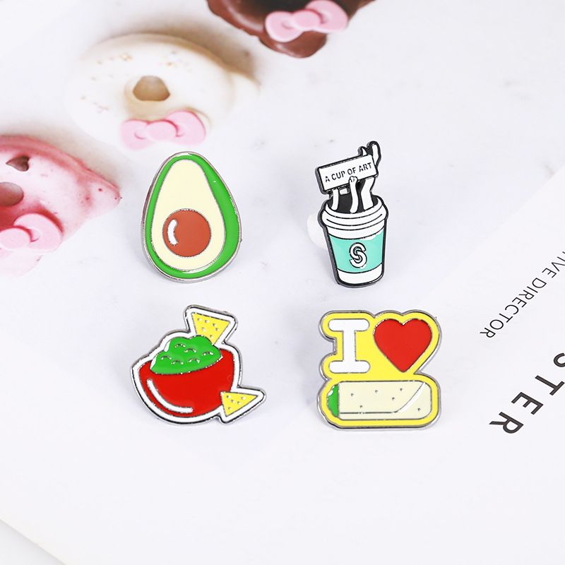 Korean Version Of Cute Cartoon Creative Avocado Alloy Brooch display picture 3