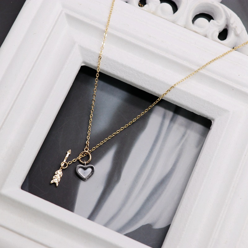 Short Simple Heart-shaped Arrow Adjusted Simple And Versatile Necklace display picture 4