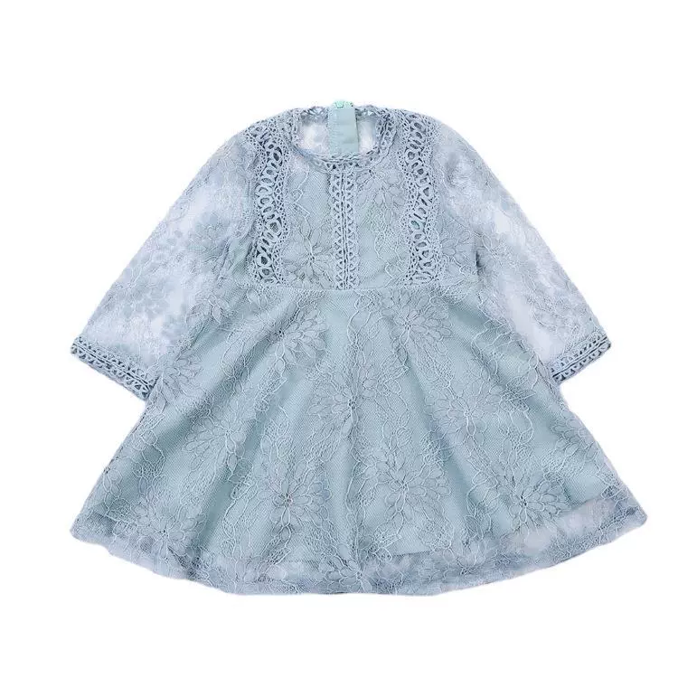 Dress Korean-style little princess lace autumn dress for girls, sizes 100–140 cm