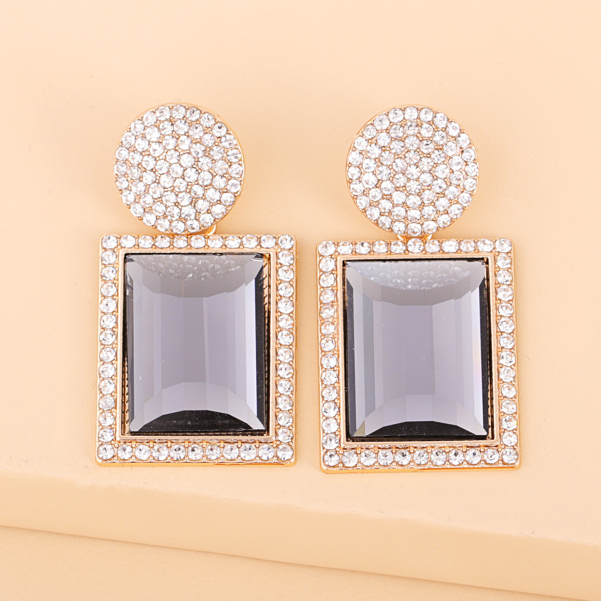 Geometric Diamond Alloy Acrylic Earrings Ear Studs display picture 10