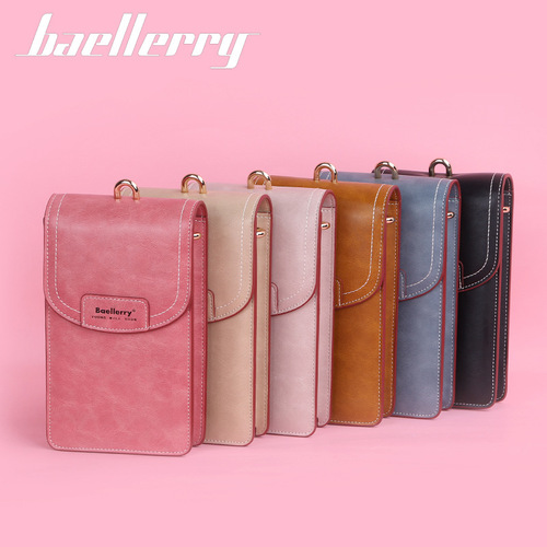 baellerry women's mobile phone bag large capacity Korean style women's bag fashionable zipper shoulder crossbody bag long wallet