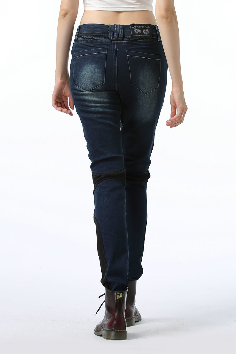 Loong biker verano malla transpirable motocicleta elástico resistente a la caída pantalones vaqueros de la motocicleta para las mujeres