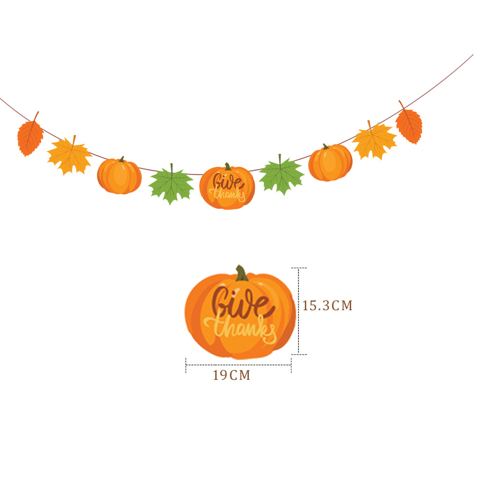 Thanksgiving Pumpkin Maple Leaf Cloth Party Flag display picture 6