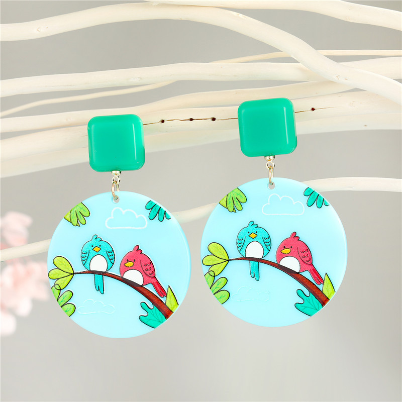 New Acrylic Hand-painted Earrings display picture 3