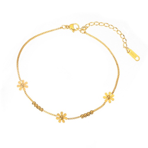 Ins niche design is simple, fresh and sweet, flower daisy anklet, feminine, sexy and personalized, Korean style, trendy and does not fade